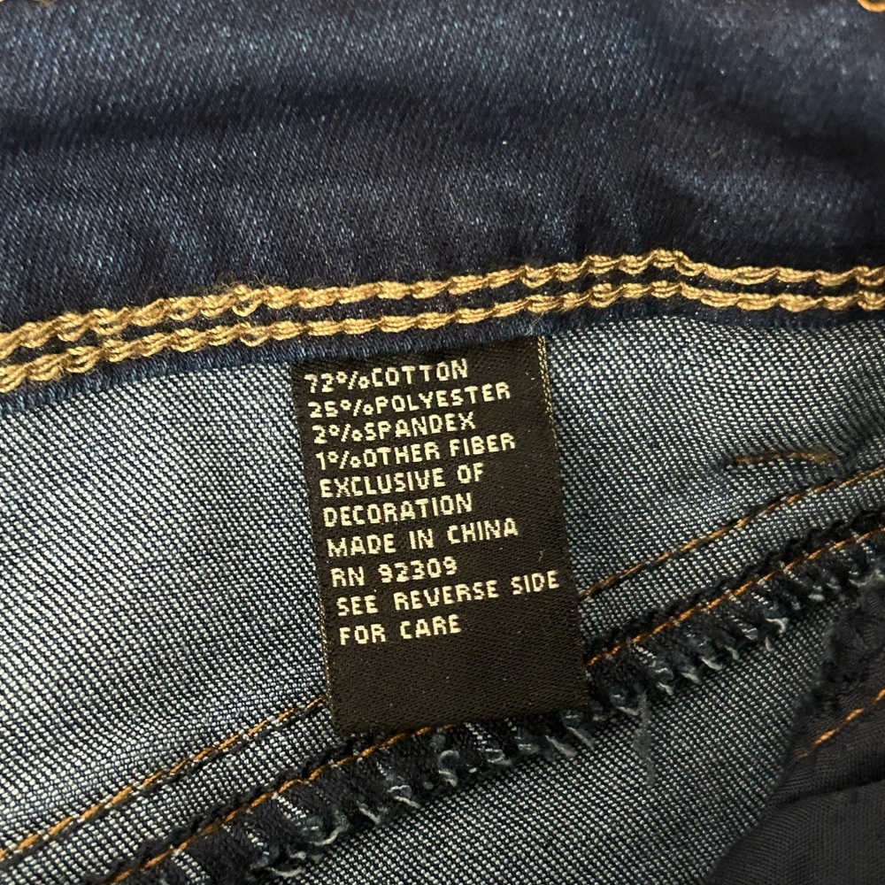 DG2 Diane Gilman New Classic Stretch Blue Denim Embroidered Ankle Jeans Size 10 - Picture 12 of 16